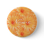 Wedding name tags - customizable orange lilly pin