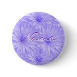 Wedding name tags - customizable purple lilly pinback button