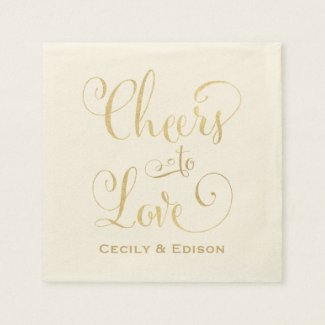 Wedding Napkins | Cheers to Love Design Disposable Napkin