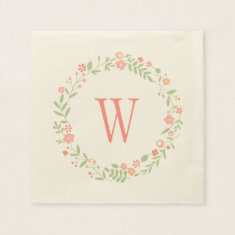 Wedding Napkins | Country Florals Pink Disposable Napkins