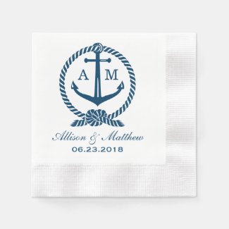 Wedding Napkins | Nautical Monogram Design