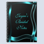 Wedding Notebook Black & Teal- customize