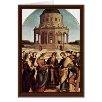 Wedding Of The Virgin By Raffael (Best Quality) Greeting Cards