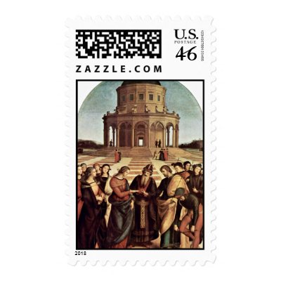 Wedding Of The Virgin By Raffael (Best Quality) Postage Stamp