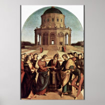 Wedding Of The Virgin By Raffael (Best Quality) Poster
