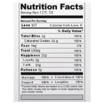 Wedding or Anniversary Sweet Funny Nutrition Label Personalized Letterhead