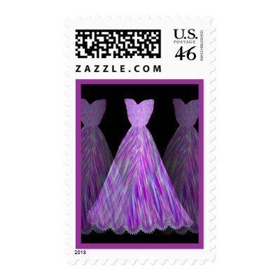 Purple Wedding Place Cards on Wedding Orchid Purple Bridesmaid Dresses Postage Stamp