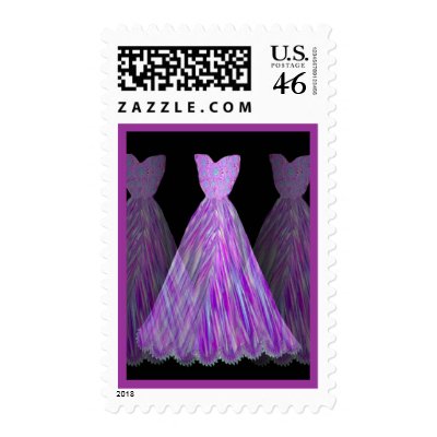 Wedding Orchid Purple Bridesmaid Dresses Postage Stamp