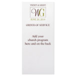 Wedding Order of Service Monogram Logo rack cards