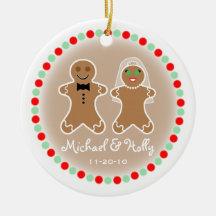 Wedding Ornament - Gingerbead Bride & Groom