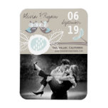 Wedding Owls On Branch Save The Date Announcement Rectangle Magnet