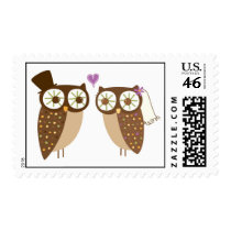 wedding owls postage
