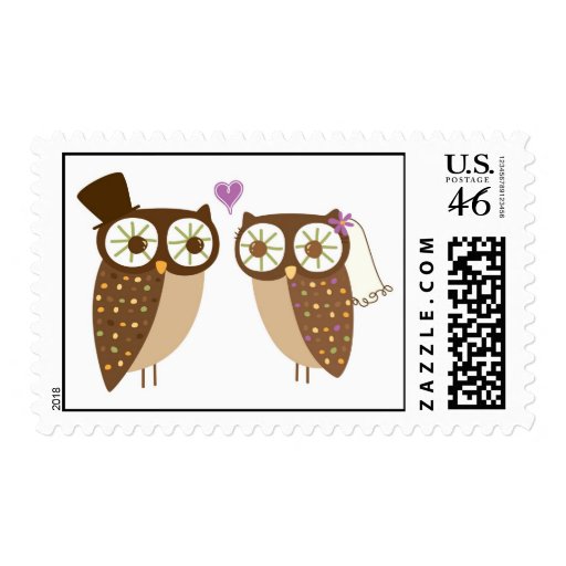 wedding owls postage