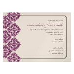 Wedding Party Damask Plum Purple Invitation