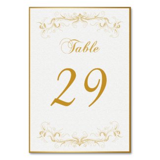Wedding Party Elegant Gold Table Card