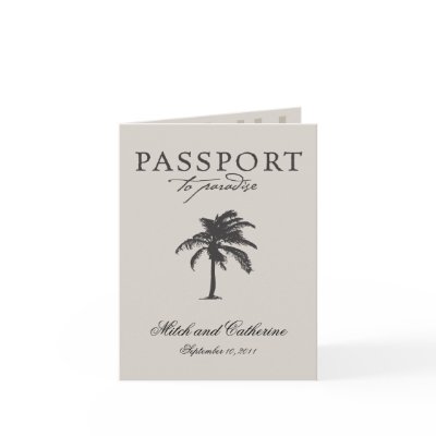Wedding Passport Invitation to Mexico Card