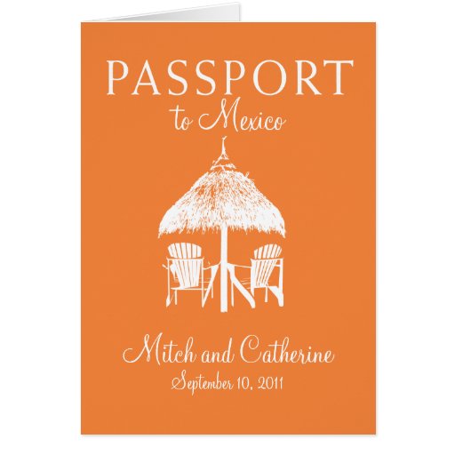 Wedding Passport Invitation to Mexico Card