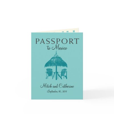Wedding Passport Invitation to Mexico Cards