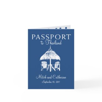 Wedding Passport Invitation to Thailand card