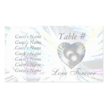 Wedding Pearlized Hearts Place & Thank You Card Business Card Templates