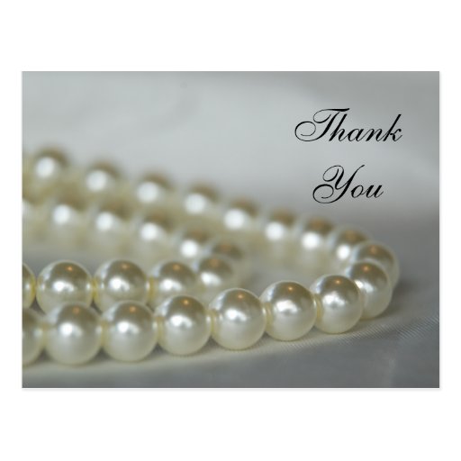 Wedding Pearls Thank You Postcard