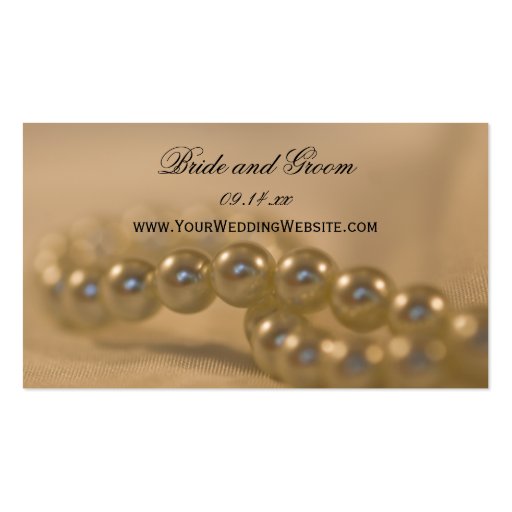 Wedding Pearls Website Card Business Card Templates (front side)