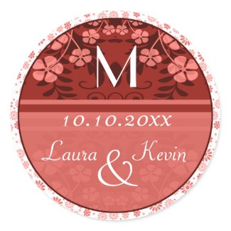 Wedding Personalized Monogram sticker