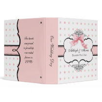 Wedding Photo Book Binder - French Bow  Dot Swirl