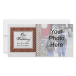Wedding Photo Card, White Cord with Wood Frame