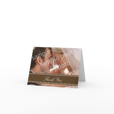 Wedding Photo Custom Thank You Card (chocolate)