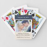 Wedding Photo Damask Personalized Playing Cards