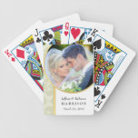 Wedding Photo Ecru Damask Playing Cards