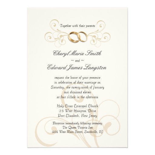 Wedding Photo Invitations - Elegant Vintage Ivory