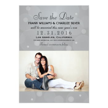 Wedding Photo Save the Date | Platinum Gray Card