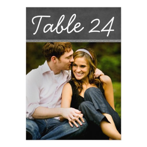 Wedding Photo Table Number Cards | Chalkboard (front side)