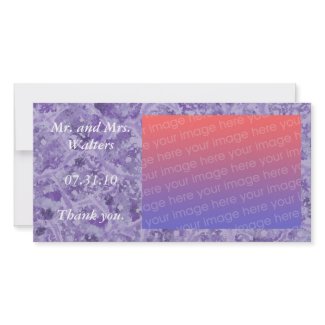 Wedding Photo thank you cards, Purple photocard