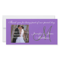 Wedding Photo Thank You Cards with Monogram Personalized Photo Card