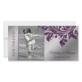 Wedding Photocard Save the Date Leaf Purple Silver Photo Greeting Card