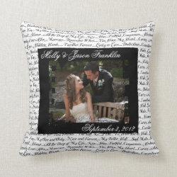 Wedding Photograph with Romantic Text  Pillow