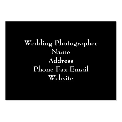Wedding Photographer Business Card (back side)