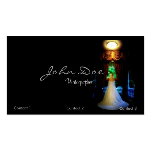 Wedding Photographer Business card with bride
