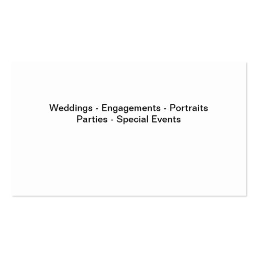Wedding Photography Business Cards (back side)
