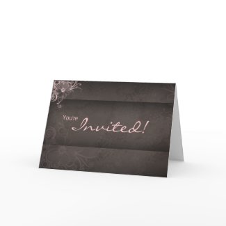 Wedding Pink Brown Invitation Card card