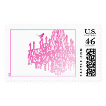 Wedding Pink Chandelier Postage Stamps