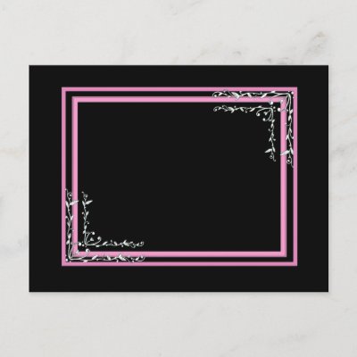 WEDDING Pink Frames with Hearts and Leaves Post Card by JaclinArt