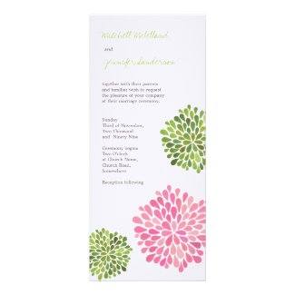 Wedding Pink & Green Flower Blooms Invitation