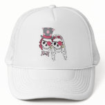 Wedding Pirate Skulls Mulberry Hat hats