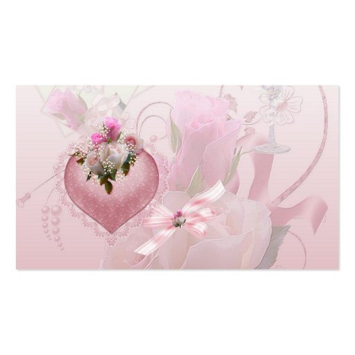Wedding Place Card Name Pink Floral Remove "Name" Business Card (back side)