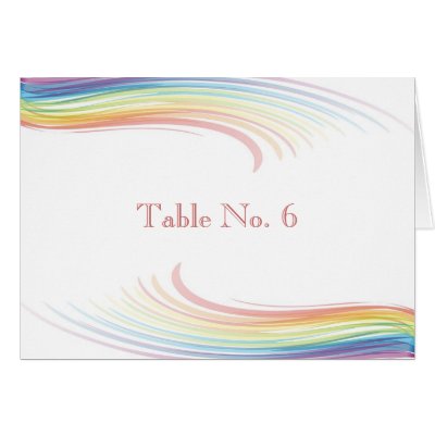 Wedding Place Cards - Rainbow Wave