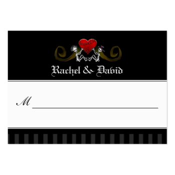 Wedding Place Cards - Skeletons With Heart Large Business Cards (pack Of 100) by juliea2010 at Zazzle